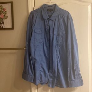 Marc Anthony Mens Slim Fit XXL Button Down Long Sleeve 2 pocket Shirt Blue